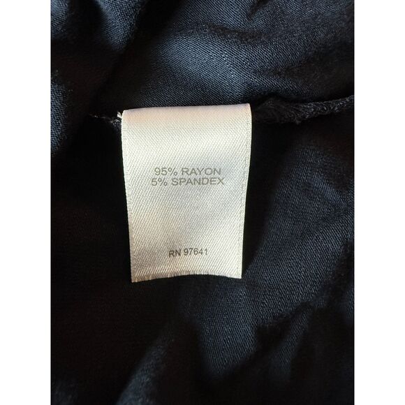 New w/ Tags J. Jill Navy Blue Floral Button Up Tie Belt Midi Dress W/ Pockets XL - Picture 6 of 7